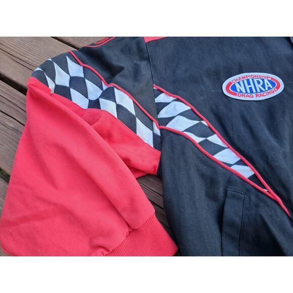 Vintage NHRA Drag Racing Dodge Motorsports ESSEX Jacket Mens XL Lucas Oil Check - Picture 2 of 7